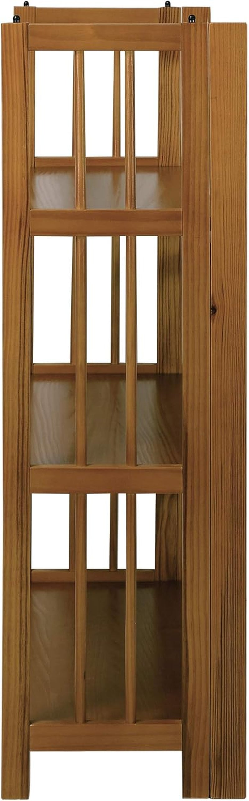 3-Shelf Stackable 27.5" Wide-Chestnut Fold Bookcase
