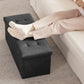 31.5 Inches Ottoman with Storage, Folding Ottoman Bench Small Foot Rest Stool, Bedroom Bench with Flipping Lid, Linen Black