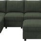 Modular Sectional Sleeper Sofa Green Couch L Shaped Sectional Sofa with Storage, Convertible Couches for Living Room - Green