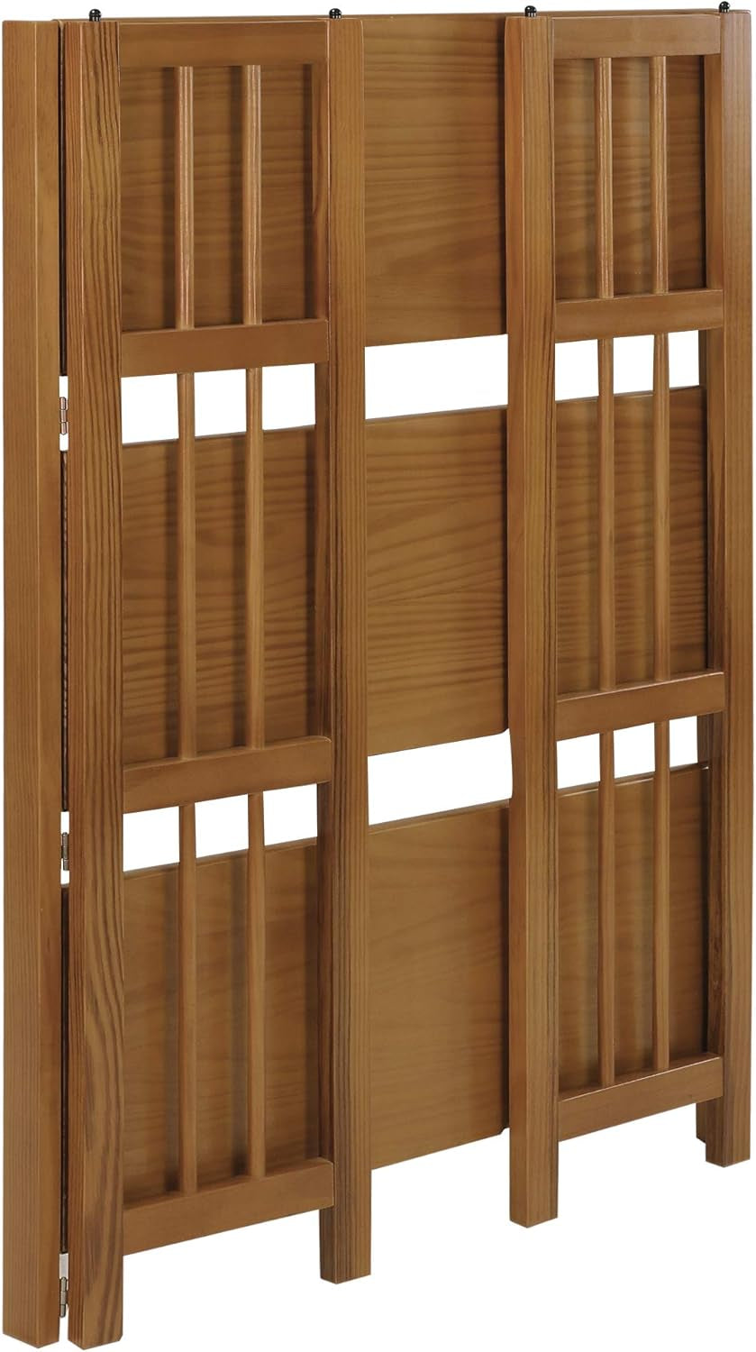 3-Shelf Stackable 27.5" Wide-Chestnut Fold Bookcase