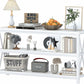 Console Table for Entryway, Long Sofa Table with 3 Tier Shelves, Modern White Hallway Tables for Living Room (55 Inch, White Oak)
