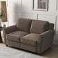 58" Brown Loveseat Sofa Couch for Living Room, 2 Seater Love Seat for Small Spaces, Modern Couch with Thick Cushion for Home Apartment Office