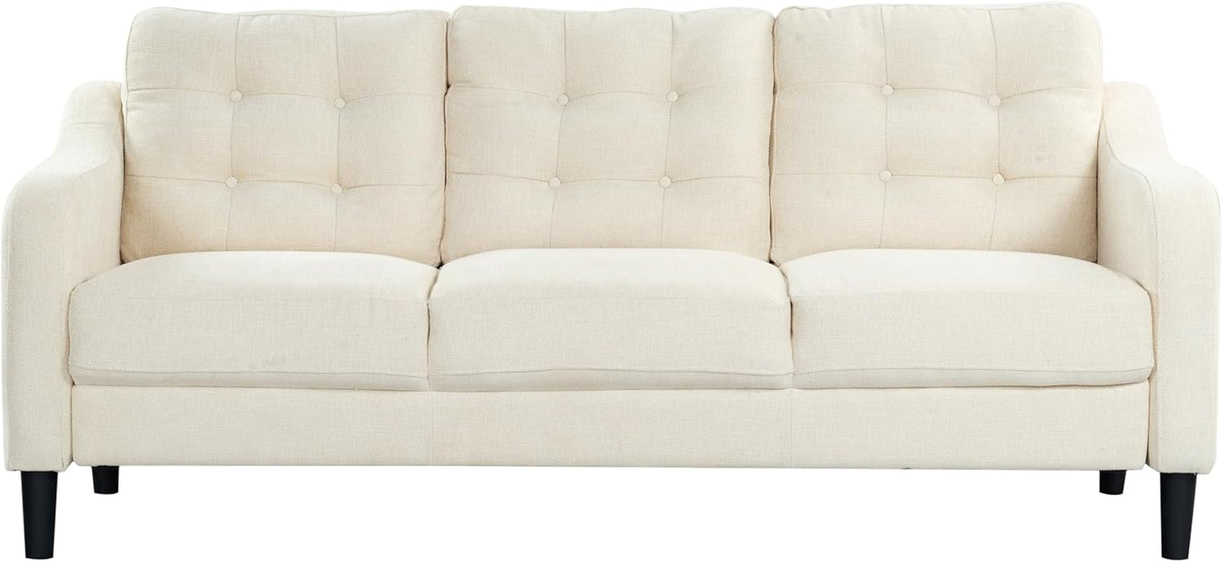 Couture Furniture Collection Nathaniel Cream Tufted 3-Seater Sofa