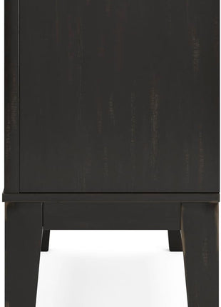 Galliden Urban 2-Door Dining Server by Signature Design by Ashley featuring Reversible Wine Rack Shelf, Adjustable Shelves, and Felt-Lined Drawer in Black and Light Brown