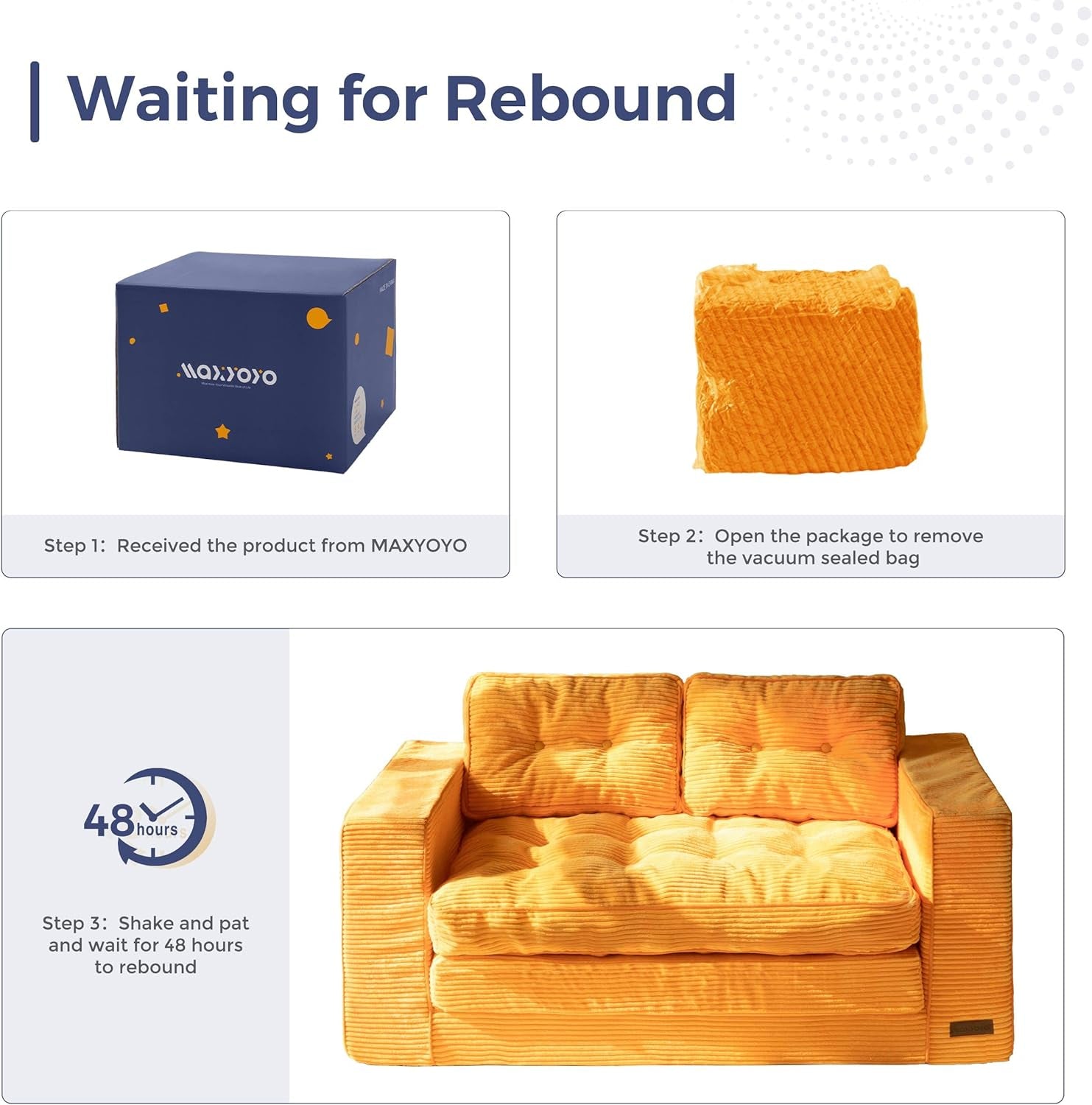 Convertible Sofa Bed, Pull Out Loveseat Sleeper Sofa, 2 in 1 Folding Couch Bed, Fold Out Floor Couch with Pillows for Living Room Bedroom Lounge, Orange