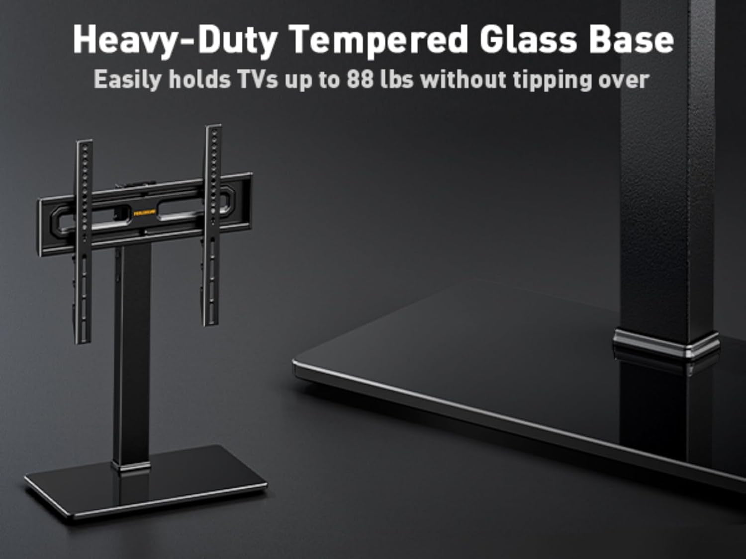 Universal Swivel TV Stand Base for 32–70 Inch Tvs, Height Adjustable Table Top TV Stand Mount with Tilt, Tempered Glass Base, Holds up to 88 Lbs, Max VESA 400X400Mm, PGTVS26