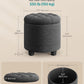 round Ottoman, Ottoman with Storage, 17.7 Dia. X 17.5 H Inches Foot Rest with Legs, Load up to 330 Lb, for Living Room, Bedroom, Dark Gray ULOM011G01