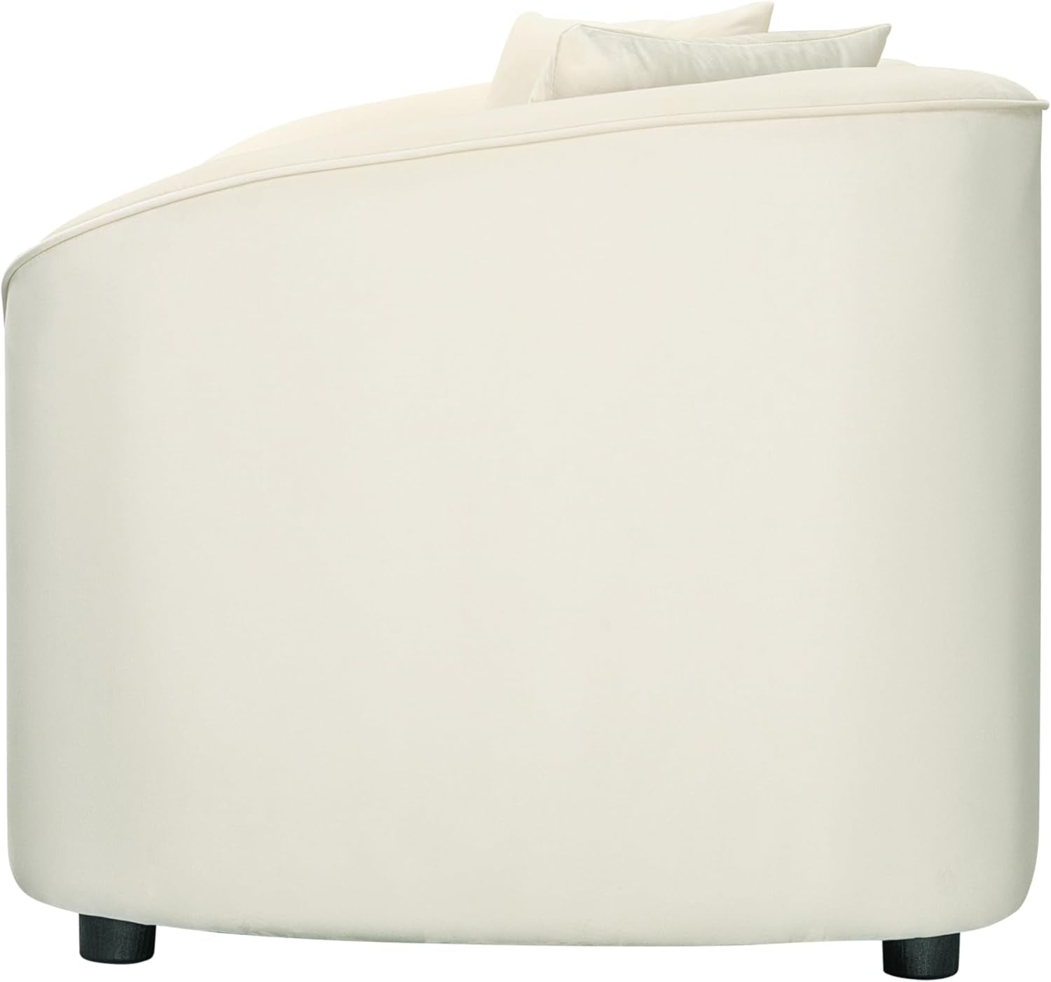 87.50" Velvet Curved Oversized 2 Seater Sofa, Upholstered Couch Chair, Soft Seating Lounge Sofa, Cozy Loveseat with Armrest, Reading Loveseat for Living Room, Home Rest, Cream