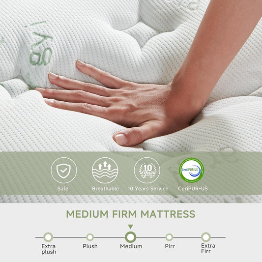 Queen Size Mattress,14 Inch Queen Mattress in a Box,Memory Foam Hybrid Mattress,With Individual Pocket Spring - Pressure Relief, Motion Isolation, Cool Sleep, Certipur-Us Certified, 80''L X 60''W