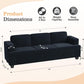 Loveseat & 3 Seater Sofa Sets, 89" Couch Sofa Set for Living Room Furniture, 2 Piece Modern Sleeper Sofa with Deep Seat Cloud Couch for Apartment Lounge, Black Corduroy