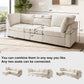 94 Inches Oversized Modular Sectional Fabric Cloud Sofa Set, Extra Large L Shaped Couch Reversible Chaise Couch,3 Seat Modular Sofa,Beige