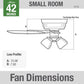 42 Inch Indoor Ceiling Fan with LED Lights and Pull Chain - Low Profile Mount Ceiling Fan, 5 Blades, for Bedroom, Living Room, or Kitchen, Quiet - Crestfield 52153, Noble Bronze
