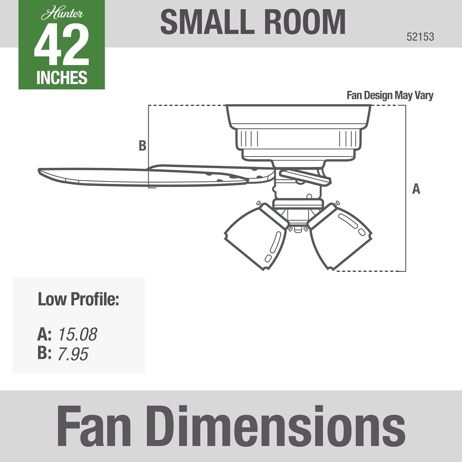 42 Inch Indoor Ceiling Fan with LED Lights and Pull Chain - Low Profile Mount Ceiling Fan, 5 Blades, for Bedroom, Living Room, or Kitchen, Quiet - Crestfield 52153, Noble Bronze