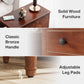 Solid Wood End Table, Fully Assembled Narrow Side Table with Drawers, Pre-Assembled Nightstand Slim Bedside Table for Small Spaces, Living Room, Bedroom, Brown