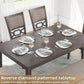Wrenning Diamond Patterned Dining Table Set, 4 Upholstered Chairs and Bench, Seats 6, Wood, Gray