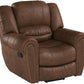 Leather Recliner Chair, Classic and Traditional Manual Recliner Chair with Comfortable Arms and Back Single Sofa for Living Room, Nut Brown