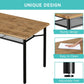 5 Piece Dining Table Set for 4, Kitchen Table and Chairs for 4 with Storage Rack, Metal and Wood Rectangular Dining Room Table Set for Kitchen, Dining Room, Dinette, Rustic Brown