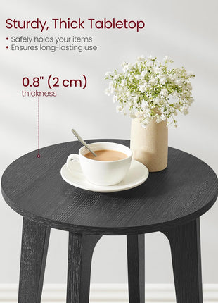 MAEZO Collection 2-Tier Round Side Table with Tapered Legs and Curved Transitions, Perfect for Small Spaces, Living Room, and Bedroom, Charcoal Gray ULET283T22