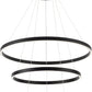 Elegant 3-Rings Black Modern LED Chandelier – Fully Dimmable High Ceiling Pendant Light for Dining Room, Living Room, Foyer & Staircase (Warm White 3000K, Adjustable Size 15.7"-31.4")