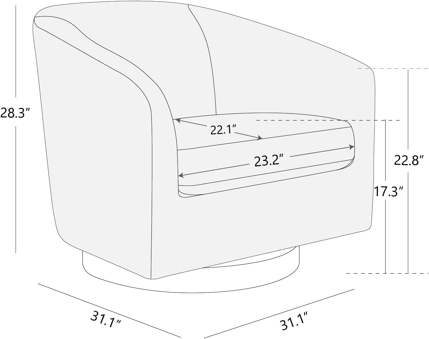 Swivel Accent Chair, FSC Certified Upholstered Fabric Barrel Chair for Living Room Set of 2, Fully Assembled, Linen
