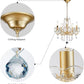 Mini Crystal Chandelier K9 Crystal Gold Chandelier for Living Room Bedroom Dining Room Kitchen Island Entryway 5 E12 Bulbs High 16.5 in X Diameter 16.9 In, Golden