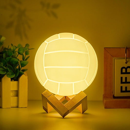 Volleyball 3D Night Light with Remote,16 Color Bedside Table Lamp Gifts for Dad,Men,Boys,And Kids Sports Fan Room Decor,Graduation Gift,Stocking Filler White Elephant Gifts(4.7Inches)