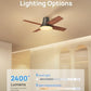 Ceiling Fans with Lights and Remote, 44 Inch Low Profile, Black Flush Mount Bedroom Ceiling Fan, Reversible Motor, 5CCT LED, 6-Level Dimmable, 6-Speed, Quiet, Timer, Easy-Install