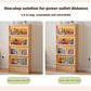 73" H Tall Solid Wood Bookcase with Flip-Up Tempered Glass Doors and 3 Color Led Lights,4 -Tier Wooden Bookshelf with 1 Drawer,Display Cabinet Kitchen Pantry for Living Room,Office