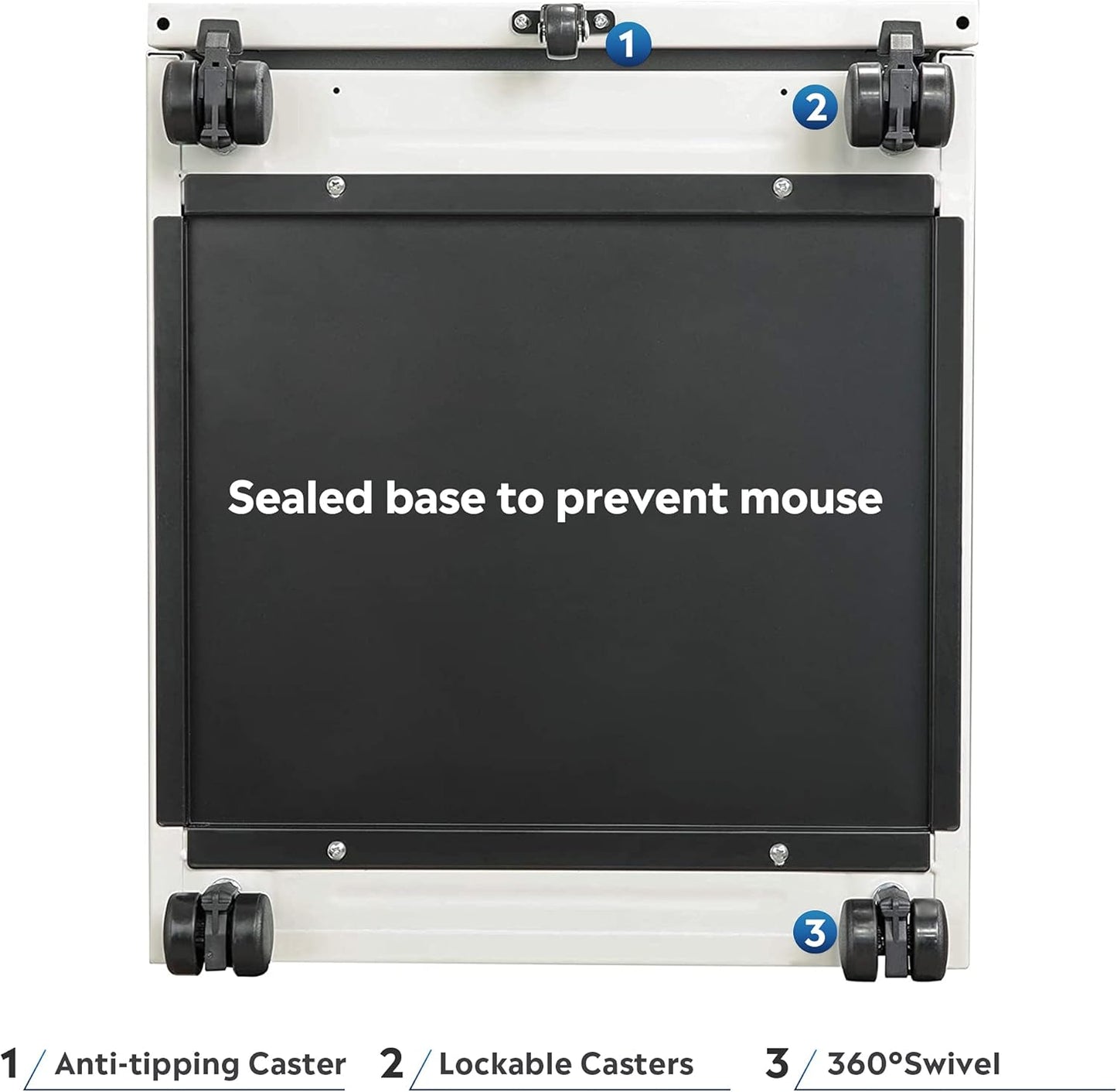 2 Drawer Mobile File Cabinet with Lock, Commercial Vertical Filing Cabinet for Home Office, White