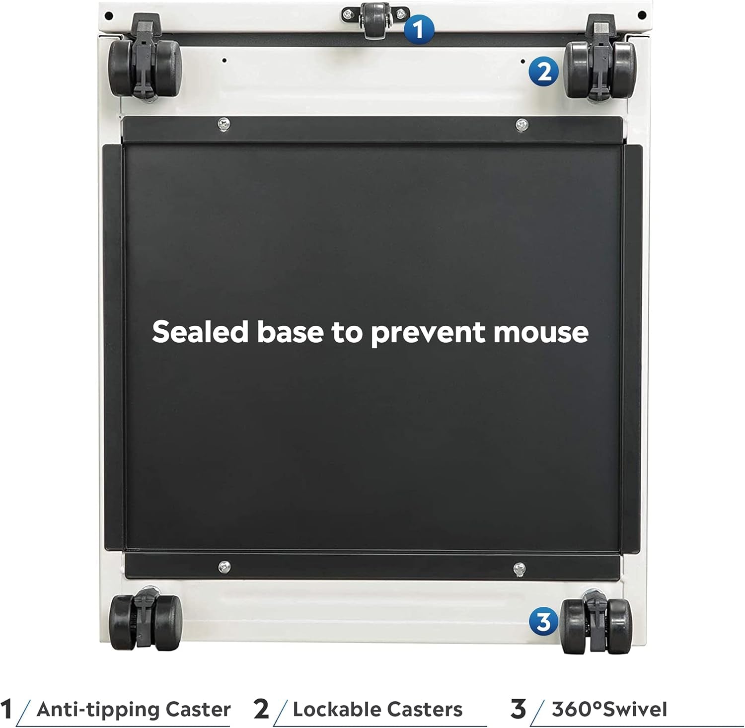 2 Drawer Mobile File Cabinet with Lock, Commercial Vertical Filing Cabinet for Home Office, White