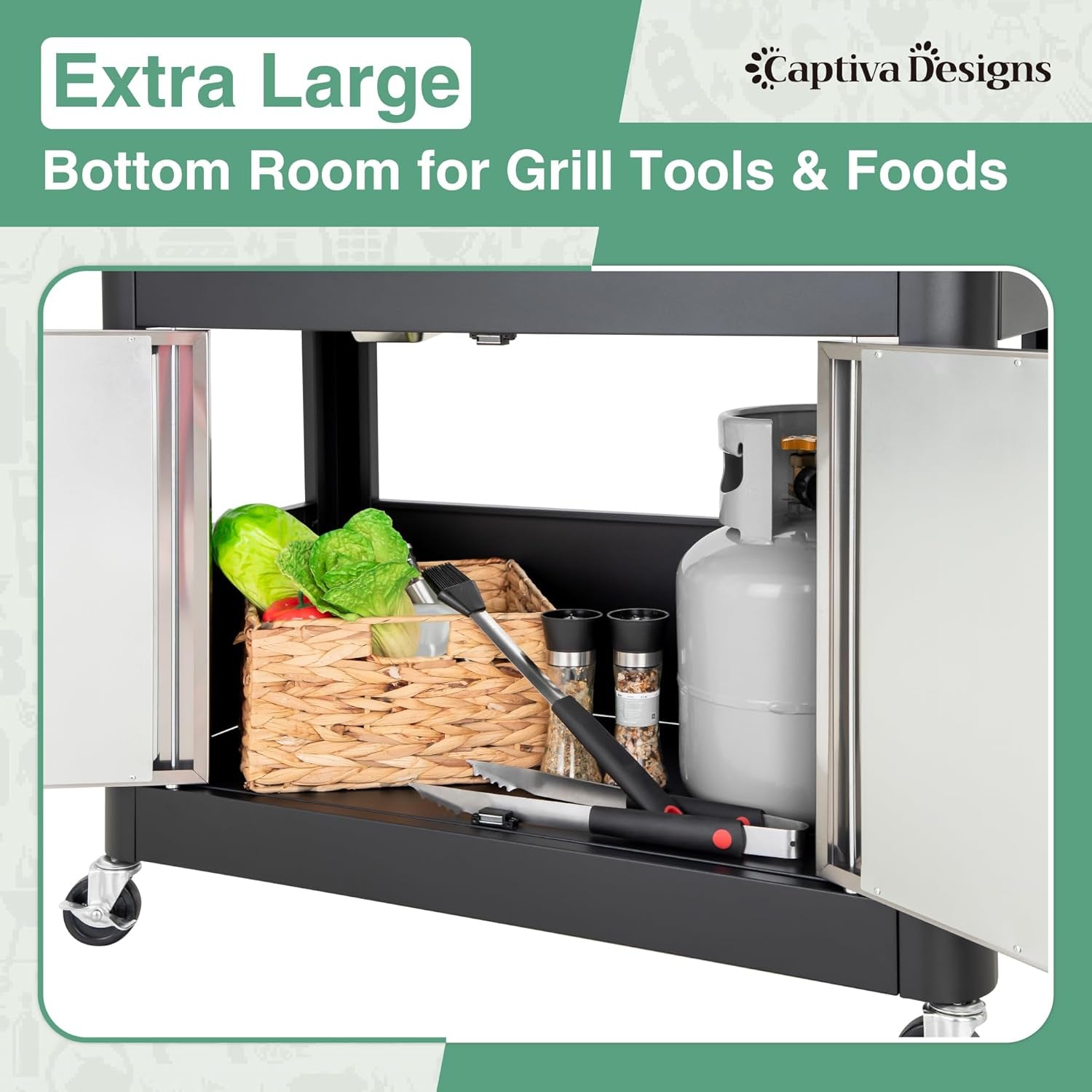 6-Burner Propane Gas BBQ Grill with Side Burner & Porcelain-Enameled Cast Iron Grate for Outdoor Kitchen & Backyard Barbecue, 65,800 BTU Output,665 SQ.IN. Cooking Area,Stainless Steel