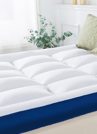 5-Inch Queen Mattress Topper for Enhanced Back Pain Relief Featuring Breathable Soft Memory Foam Pillow Top and Secure Elastic Straps