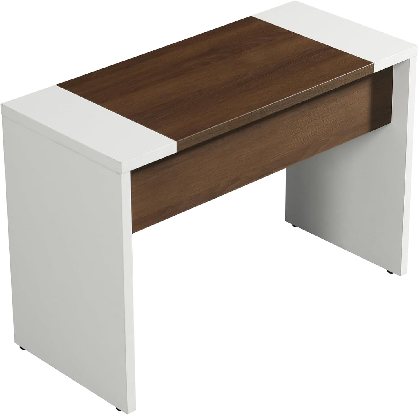 Leon 87" Wood Office Furniture Set of 3Pcs | Executive Right Side L Shaped Corner Desk & File Drawers W/Telescopic Rail | Coffee Table | Storage Cabinet W/Chrome Handles | Modern Home Workstation