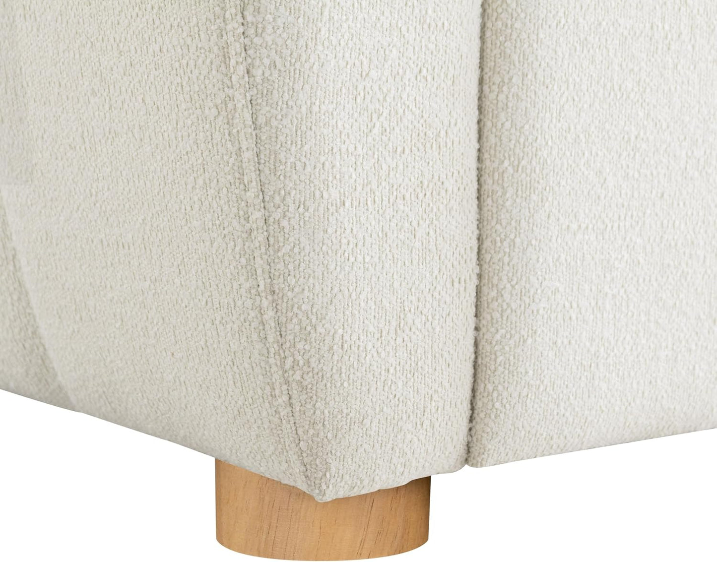 Galway 66.5" Convertile Sleeper Loveseat, Full Size, Dreamcoil Comfort, Fingerguard Pinch Point Protection, oucle Faric, Ivory