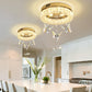 Butterfly Chandelier Gold 12In Modern Crystal Raindrop Chandelier Lighting Flush Mount Ceiling Chandeliers for Living Room 3XGU10