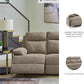 Yarrow Lane Classic Chenille Manual Pull Tab Reclining Sofa with Drop down Table and USB Charging, Light Brown
