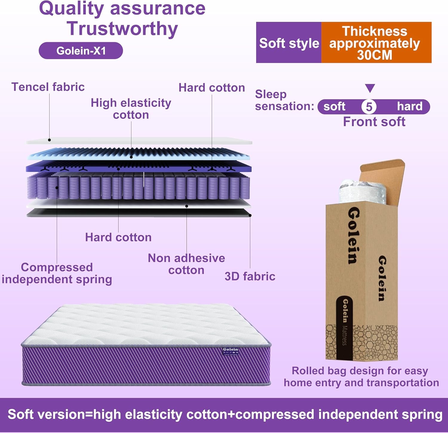 Queen Mattress 12 Inch Queen Size Mattress Memory Foam Hybrid Mattresses in a Box,Medium Firm Support with Pocket Spring,Ergonomic Design,Motion Isolation,Certipur-Us,80"X60"X12"