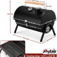 Portable Charcoal Grill with Thermometer, Small Tabletop Barbecue Grill for Outdoor Camping Backyard Party BBQ Cooking, Extra Thick Steel & Heavy Duty, Innovative Design & Easy Assembly