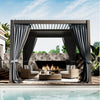 10'X10' Metal Pergola, Outdoor Patio Pergola with Hardtop Roof,Aluminum Pergolas with Curtains,Waterproof Gazebo for Garden,Patio,Gray