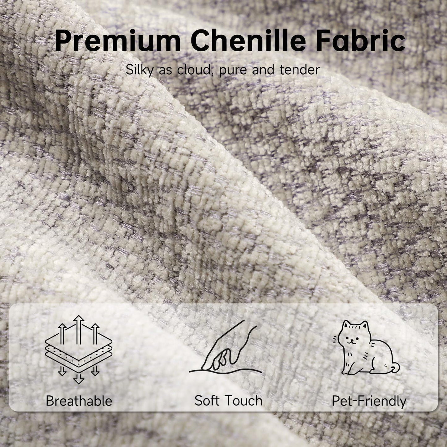 152'' Modern Boneless Couch, Oversized 2-In-1 Modular Sectional Sofa Bed, Extra Deep Seat Upholstery Cloud Couch, Boneless Couches for Living Room, No Assembly Required, Beige Chenille