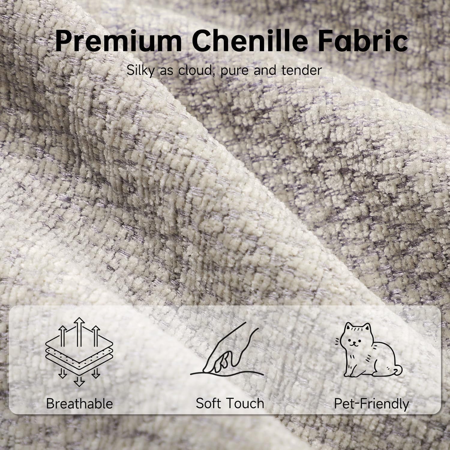 152'' Modern Boneless Couch, Oversized 2-In-1 Modular Sectional Sofa Bed, Extra Deep Seat Upholstery Cloud Couch, Boneless Couches for Living Room, No Assembly Required, Beige Chenille