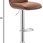 Bar Stools,Modern Upholstered Swivel Stool with Back for Bar and Counter Height, Adjustable Height 24" to 34",Set of 2,PU in Brown