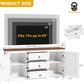Farmhouse Sideboard Buffet Cabinet with Storage, 59" Sideboard Cabinet with Drawers & Doors, Kitchen Storage Cabinets for Dining Room Living Room, White