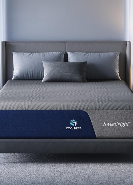 Coolnest 14-Inch King Size Memory Foam Mattress with Advanced Cooling Technology and 5-Zone Ergonomic Support, Medium Firmness, CertiPUR-US Certified