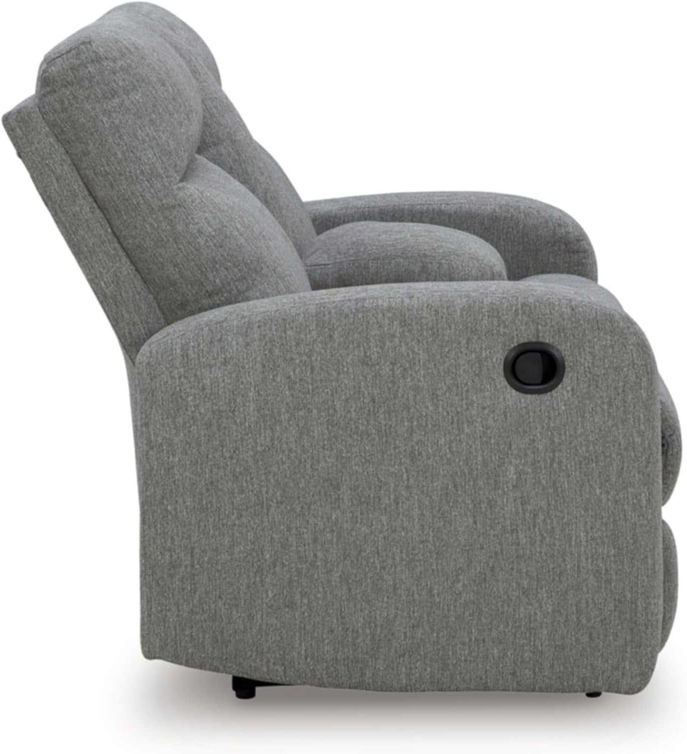 Carrigan Lane Classic Manual Pull Tab Dual Sided Reclining Loveseat with Console and Storage, Gray