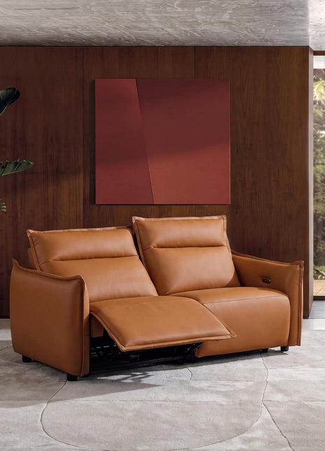 68.5" Power Reclining Loveseat with Zero Gravity and Wall-Hugger Design, Faux Leather Dual Reclining Sofa with USB & Type-C Ports, Oversized 27.6" Wide Seats for Living Room, Brown