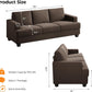 89 Inch Sofa with Extra Deep Seats Oversize, 3 Seater Sofa for Living Room,Modern Couch and Sofa, Comfy Armrests and Seats and Backrests, Easy Installation, Brown