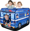 Pop up Play Tent for Kids - Foldable Indoor & Outdoor Playhouse Vehicle Toys for Toddlers, Boys and Girls - 2 Openings, Flat-Folding for Compact Storage(Police Car,Blue)