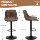 Bar Stools Set of 2, Swivel Counter Height Barstools with Back, Adjustable Modern Bar Chairs, Tall Armless PU Leather Kitchen Island Stool, Brown