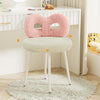 Swivel Vanity Chair with Back, Upholstered Desk Chair for Girls, Modern Makeup Vanity for Bedroom, Living Room (Pink and Off-White)